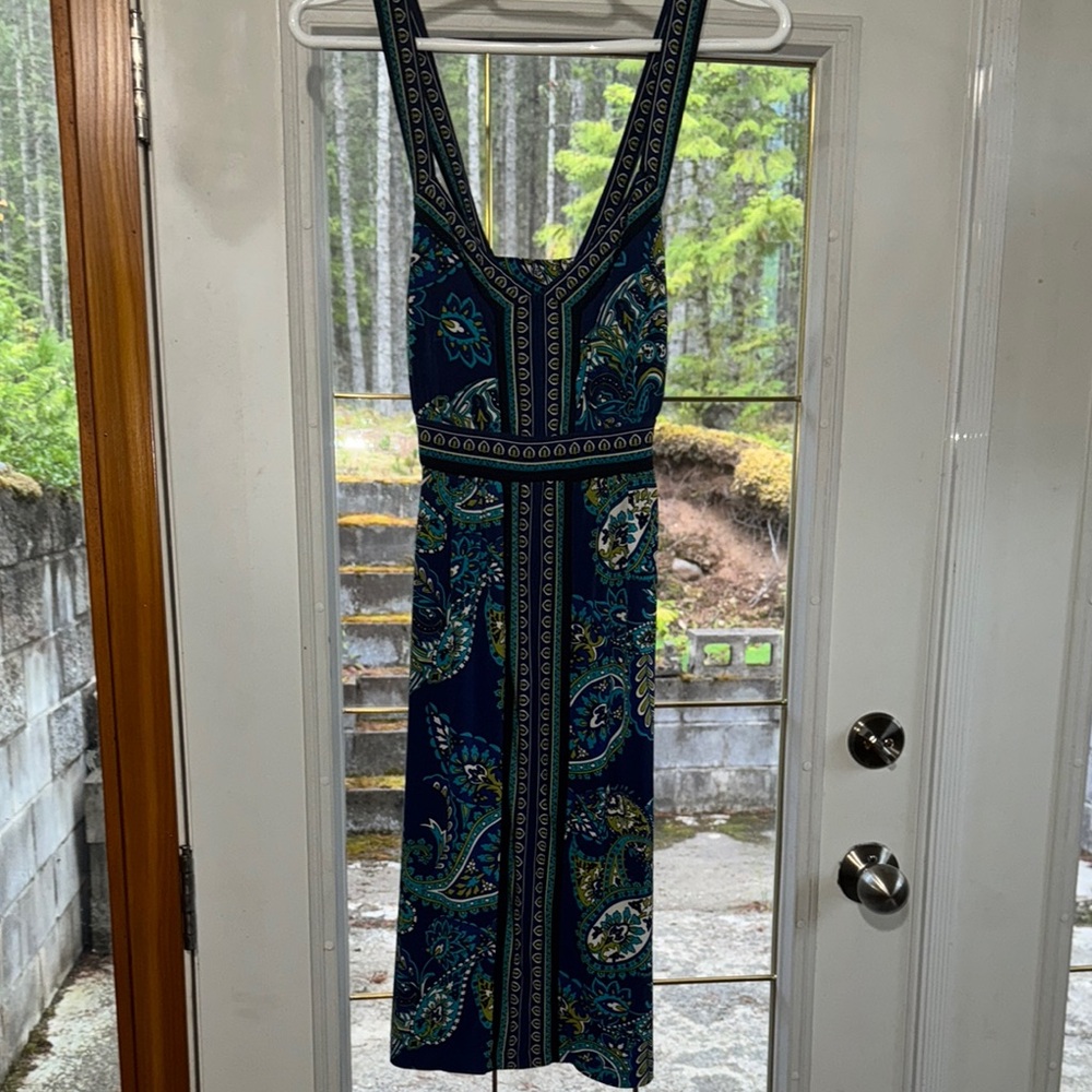 Apt. 9 Blue and Green Sleeveless Midi Sundress